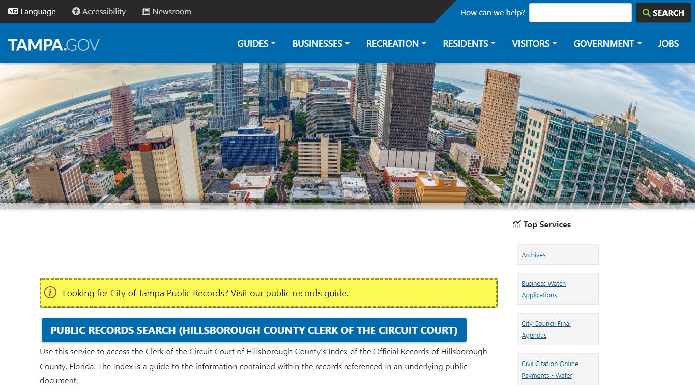 Public Records Search (Hillsborough County Clerk of the Circuit Court ...